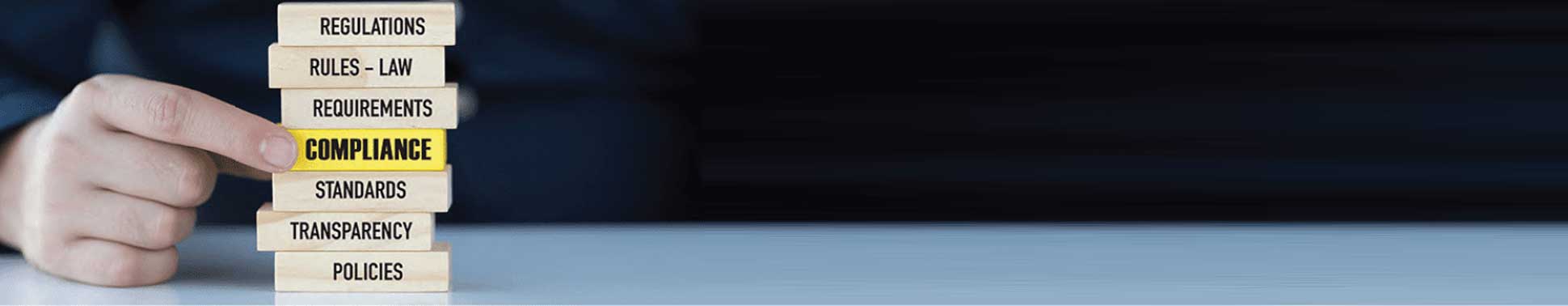 welora Assurance Compliance banner blue banner